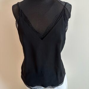 Black Lace Trim Camisole Top – Adjustable Straps size 8